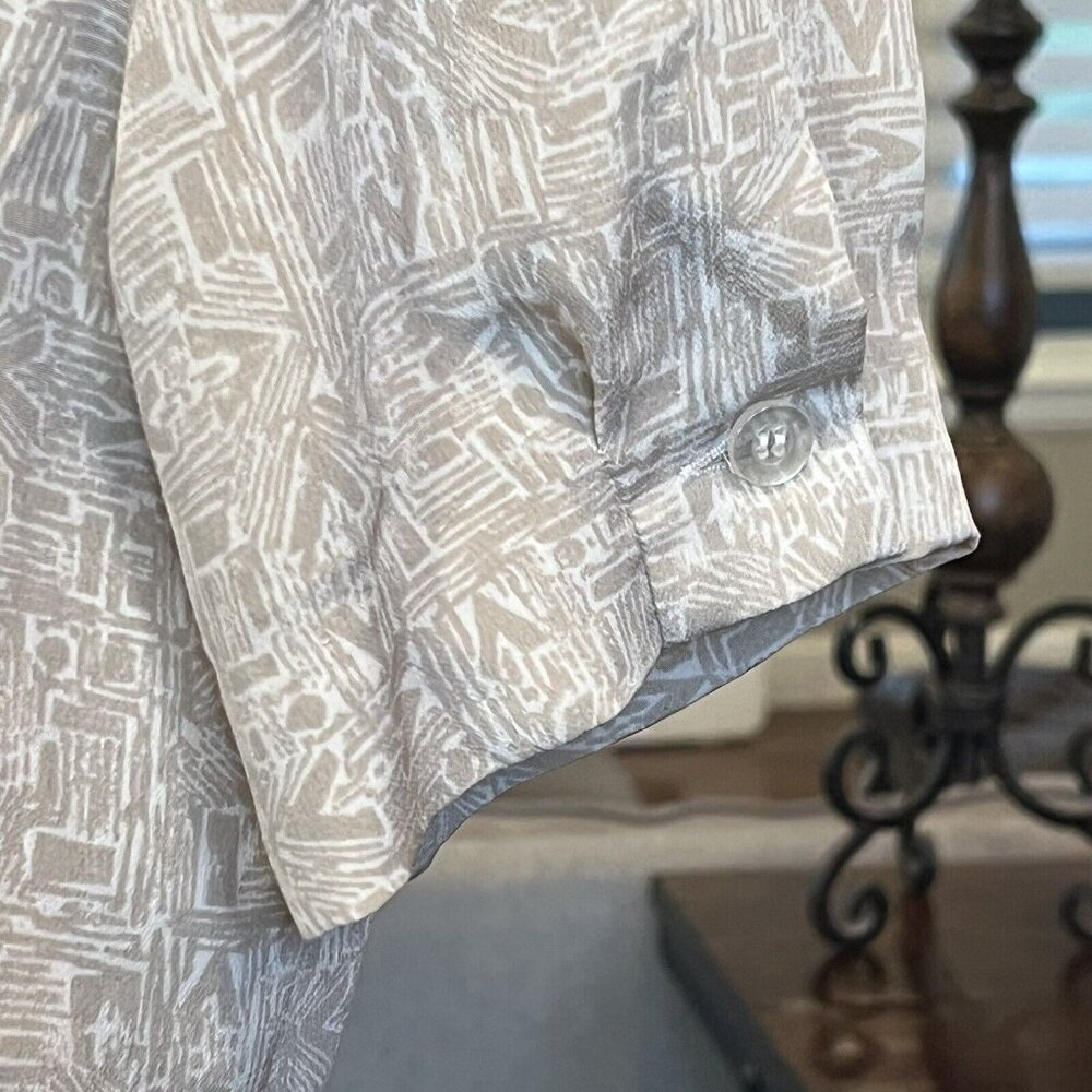 Liz Claiborne Dress 8 Petite VTG 90's Shoulder Pads Button Front Wide Waistband - Picture 9 of 16